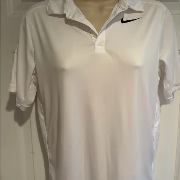 Nike Dri-FIT Golf Polo‎ Shirt Womens Large White Performance Top 642071-101 - Image 2