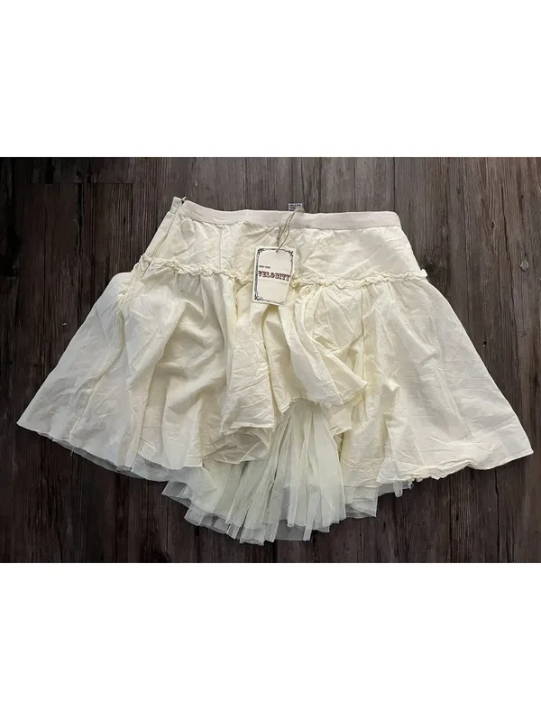 NWT VTG Velocity Layered Ruffle Tiered Mini Skirt Cream Boho - Image 6