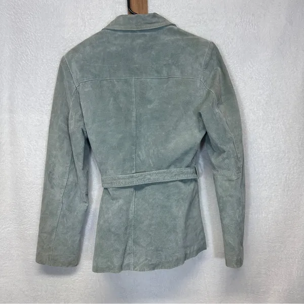 Wilsons Leather Light Green Long Sleeve 100% Genuine Leather Button Jacket Sz M‎ - Image 4