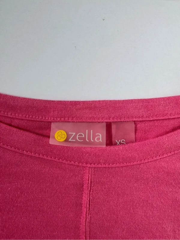 Zella Twist Front T-Shirt XS Hot Pink Cotton Modal Athleisure NWOT - Image 3