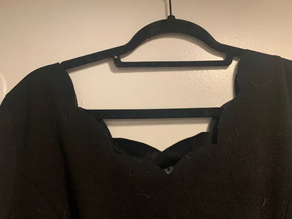 Black scalloped neck skater dress - Image 2