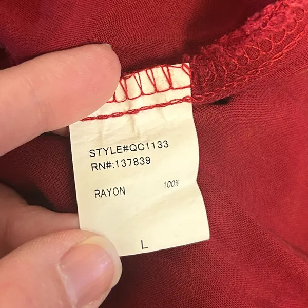 Altar’d State Sun Dyed Distressed Red‎ Babydoll Mini Dress Size Large - Image 6