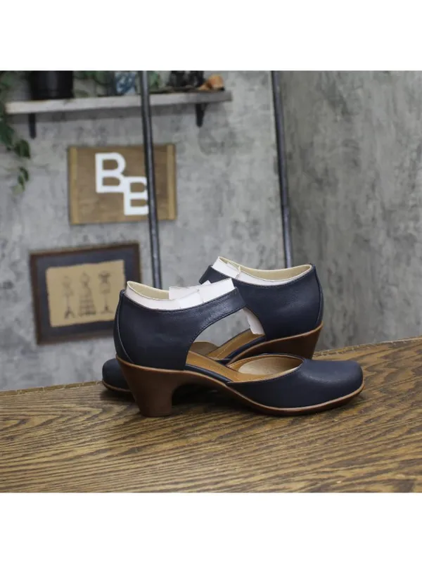 NEW Easy Spirit Block Heel Clarice Wedge Heels SECLARICE Dark Blue 5.5M - Image 7