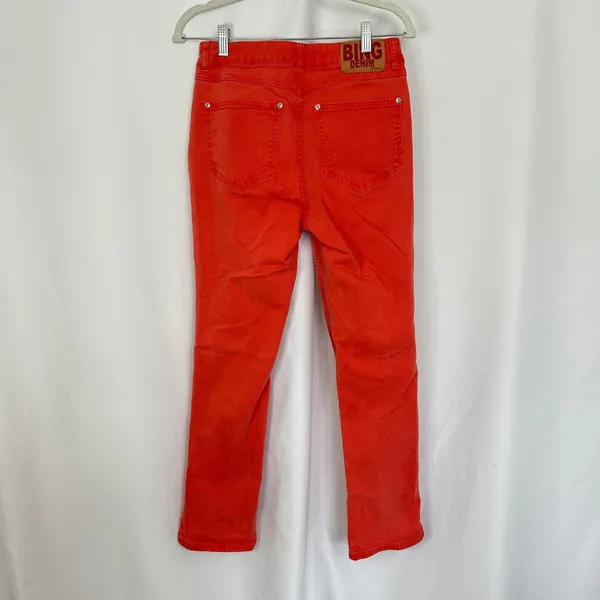 Anine Bing Denim Jeans Button Fly High Rise Orange‎ Peach Women's Size 28 - Image 5