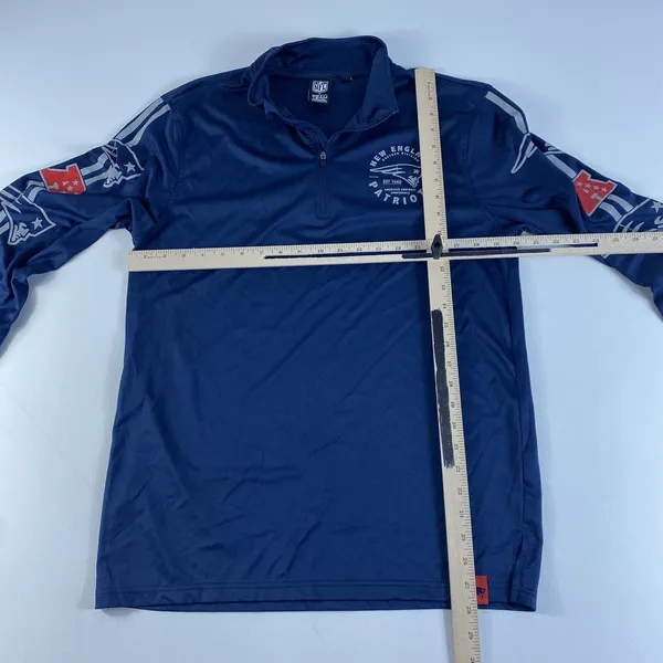 New England Patriots 1/4 Zip Shirt Mens Medium Blue Dri-Fit NFL Team Apparel - Image 8