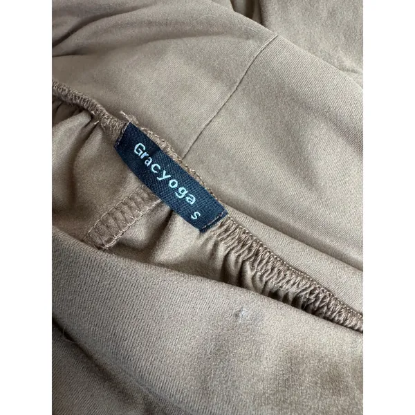 Gracyoga‎ Brown Wide Leg Yoga Pants Small High Waist Lounge Trousers Pockets - Image 4