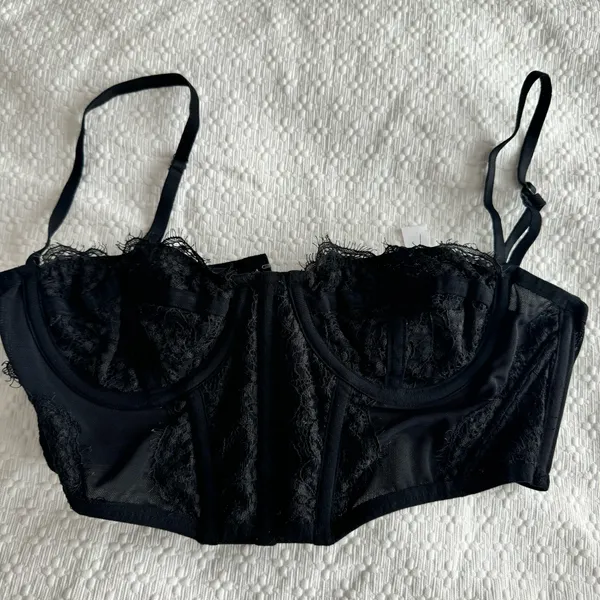 Urban Outfitters | Out From Under Black Modern Love Ribcage Corset | Medium - Image 2