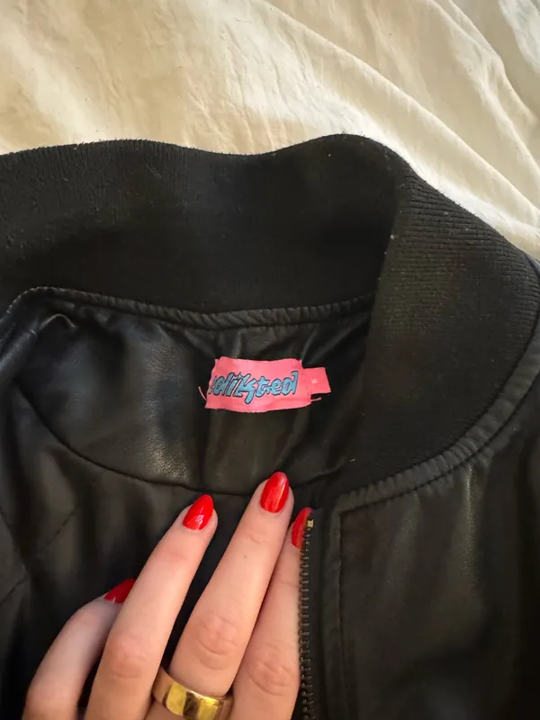 Edikted Faux Leather Oversized Bomber Jacket - Image 5