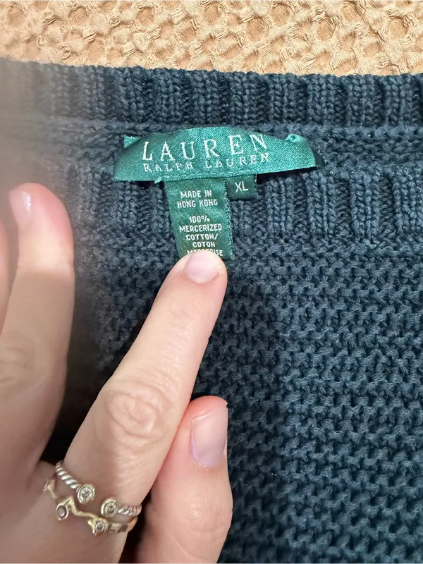 Ralph Lauren women’s boat neck 3/4 sleeve chunky knit sweater - Image 2