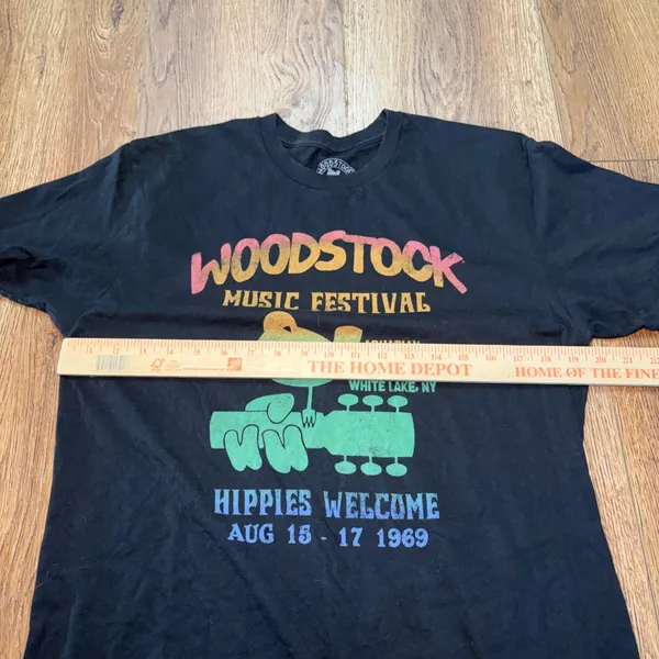 Woodstock Music Festival 1969 Graphic T-Shirt Womens M Goodie Two Sleeves Hippie - Image 3