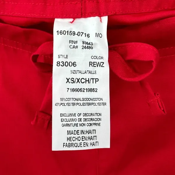 Dickies EDS Signature pants XS red adjustable drawstring waist unisex scrub NEW - Image 8