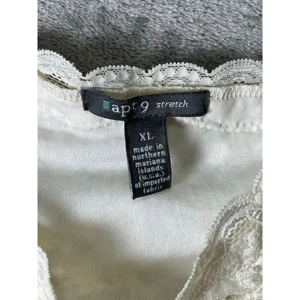 Vintage Y2K Lace Corset Cami Top Ivory Floral Sheer Coquette Fairy Grunge XL - Image 5