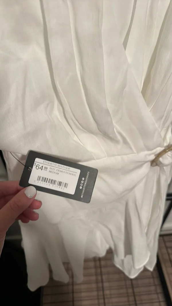 Etiquette Boutique White Wrap Dress - Image 2