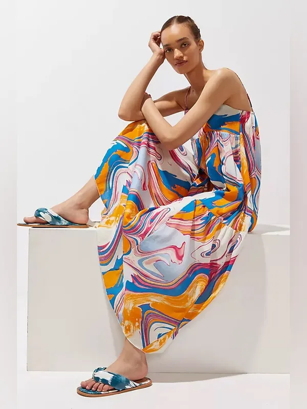 Anthropologie / Peter Som | Marbled Maxi Dress, XS - Image 2