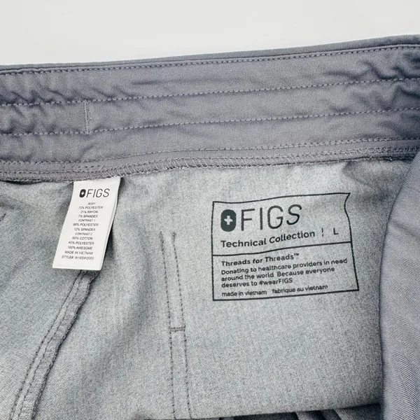 Figs Technical Collection Zamora Jogger Scrub Pants Graphite Gray Teal L - Image 3