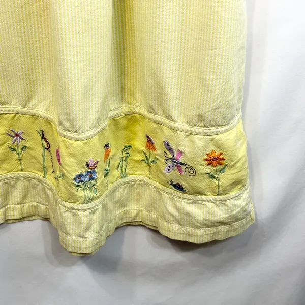 VTG Quacker Factory XL Nightgown‎ Yellow Embroidered Butterfly Cottagecore 411 - Image 6