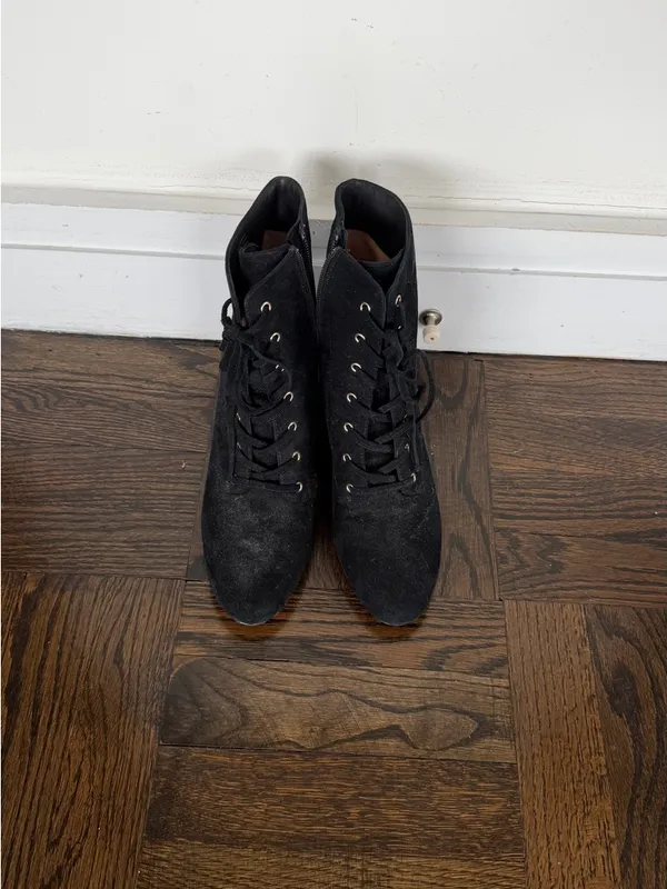 J. Crew Black Lace-Up Suede Ankle Boots - Image 2