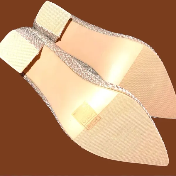 Nwot! Adorable no tag tan weaved look pointy toe heels! - Image 6