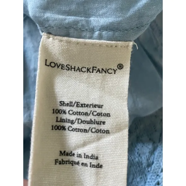 LoveShackFancy Pacific Indigo Hand Dye Ruffle Mini Skirt Blue S - Image 12