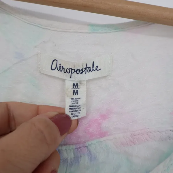 Aeropostale Tank Top Womens M Tie Dye Multicolor Button Down Sleeveless - Image 3