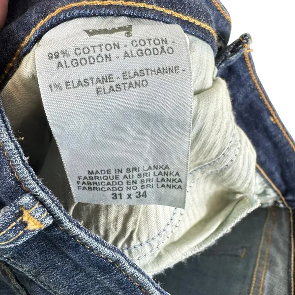 Levi's Medium Wash Slight‎ Curve Straight Leg Mid Rise Cotton Jeans Size 31 x 34 - Image 6