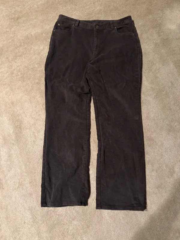 L.L.Bean Black Velvet Pants Size 14 - Image 2