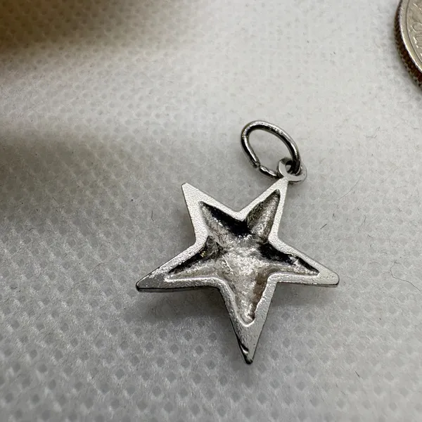 Vintage Silver Tone Magnetic Star Charm Pendant Celestial Five Point Star - Image 3