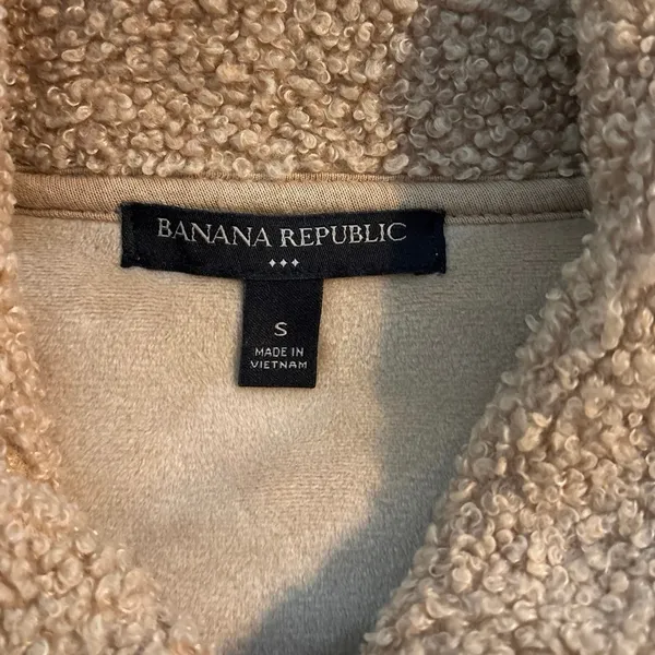 Banana Republic Factory Women’s Size S Bonded Sherpa Shacket Tan Camel - Image 4