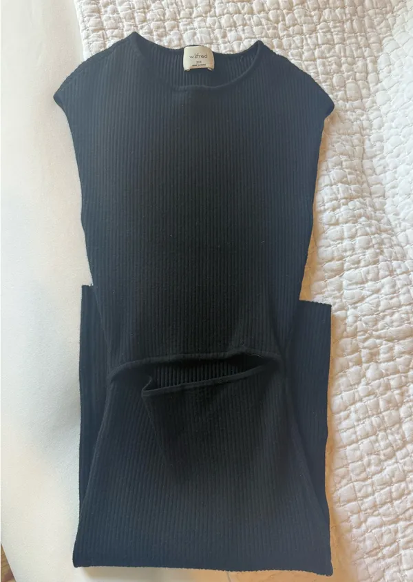 Aritzia Wilfred Free Ribbed Cutout Mini Dress - Image 3