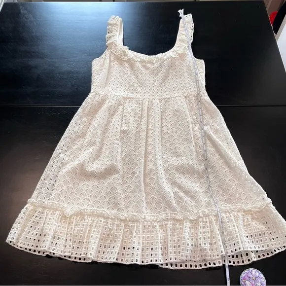 Lulus Make‎ a Wish White Eyelet Ruffled Mini Dress MEDIUM - Image 11