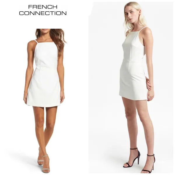 French Connection Whisper Light Sheath Minidress. 4. Ivory. NWT - Image 2