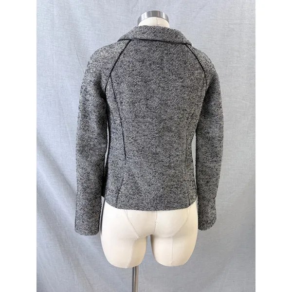 Banana Republic Pea Coat Black White Tweed Wool Blend Double Breasted 4 - Image 10