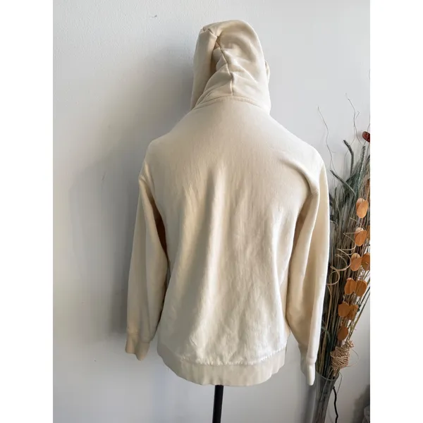 Teddy Fresh Cream‎ Full Zip Hoodie 100% Cotton Fleece Bear Zipper Pull Off White - Image 3
