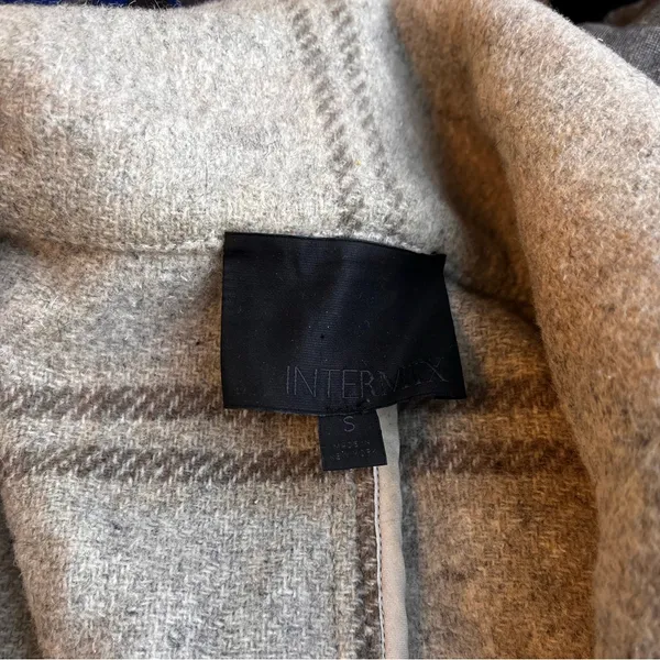Intermix Taupe Wool Draped Waterfall Coat Size Small - Image 7