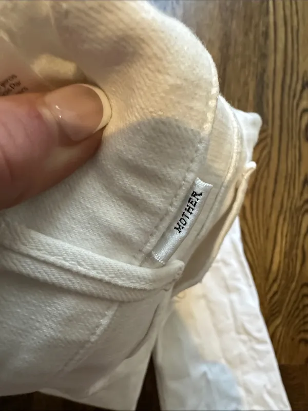 Mother The Hustler Ankle Fray High-Rise White Cropped Flare Jeans - Image 11