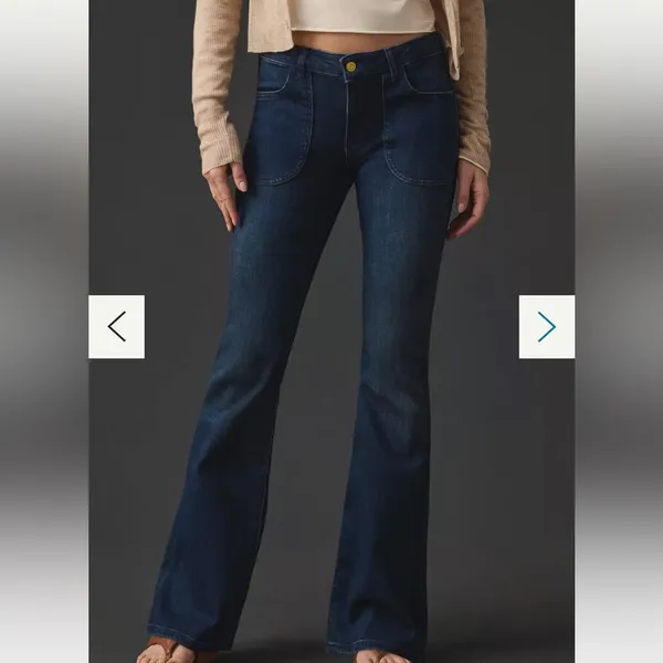 Anthropologie Pilcro The Icon Low-Rise Flare Jeans in Dark Wash - Image 2