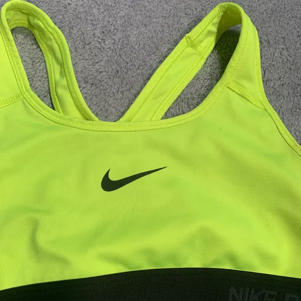 Nike Pro Women's Bright Yellow Sports Bra - Image 2