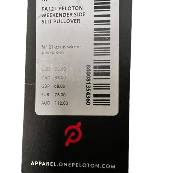 Peloton Women's Crewneck Long Sleeve Weekender Side Split Logo Pullover NWT Sz M - Image 2