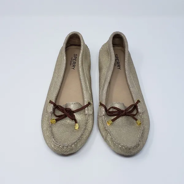 Sperry Top Sider Slip-On Flat Gold Metallic Moccasin Shoes Women's Size 6M - Image 2