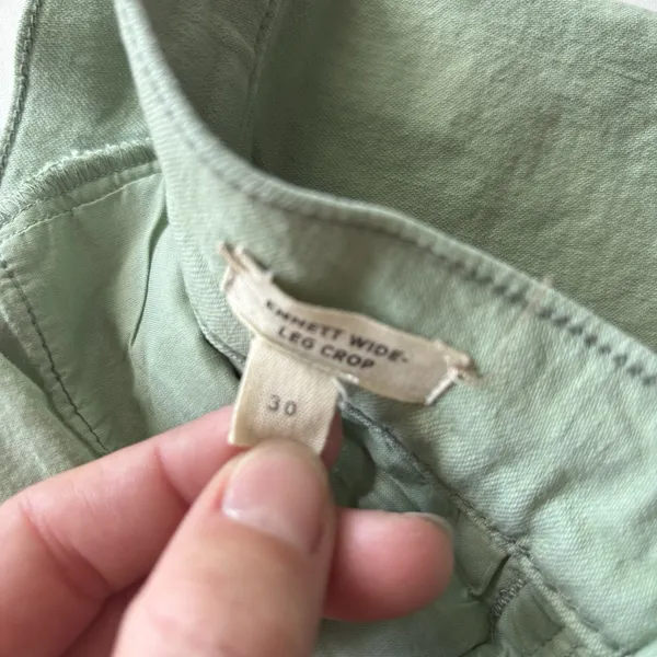 Madewell‎ The Emmett Wide-Leg Crop Pant: Welt Pocket Edition 30 X 27 Pistachio - Image 6