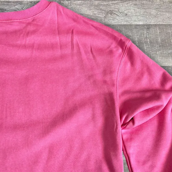 Boutique COFFEE Letter Embossed Sweatshirt NEW Womens L Pink Crewneck Pullover - Image 5
