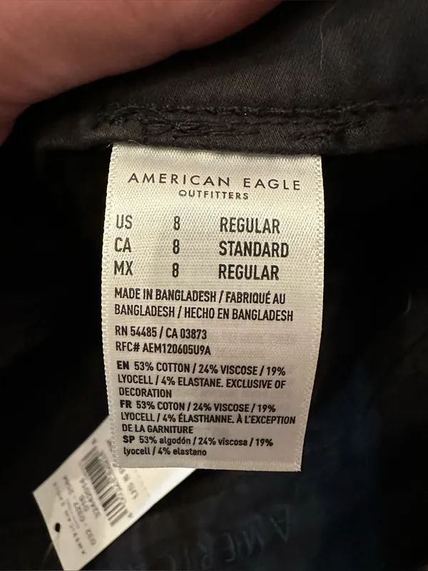 NWT American Eagle Super Stretch Black Jeggings-Size 8 (30x28) - Image 7