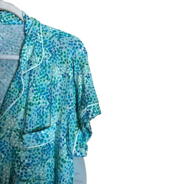 Stars Above Pajama Top Womens Extra Large XL Multicolor Print Button Blouse - Image 3
