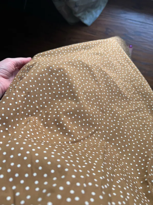 Abercrombie & Fitch Brown Polka Dot Midi Dress with Puff Sleeves - Image 6