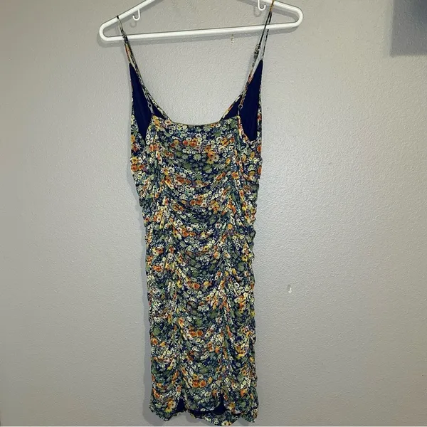 NEW Urban Outfitters Moonbeam Floral ruched mesh mini dress women’s size large - Image 6