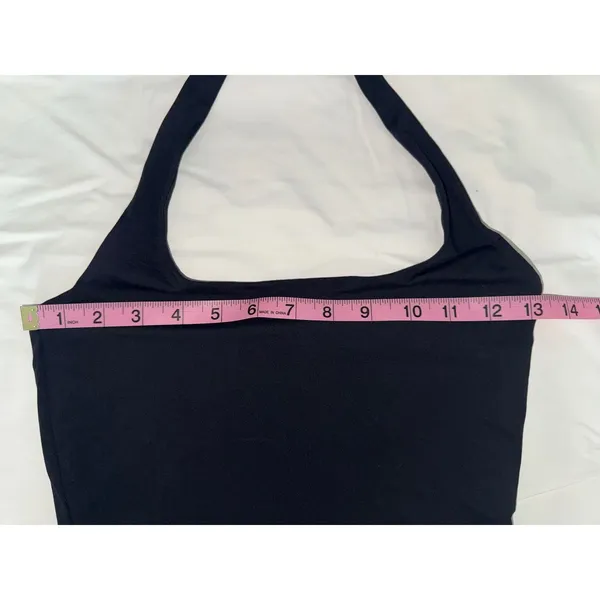Halter Tank Top Set Solid Black‎ and White Polka Dot Square Neck 2 Pack Black Size XS - Image 5
