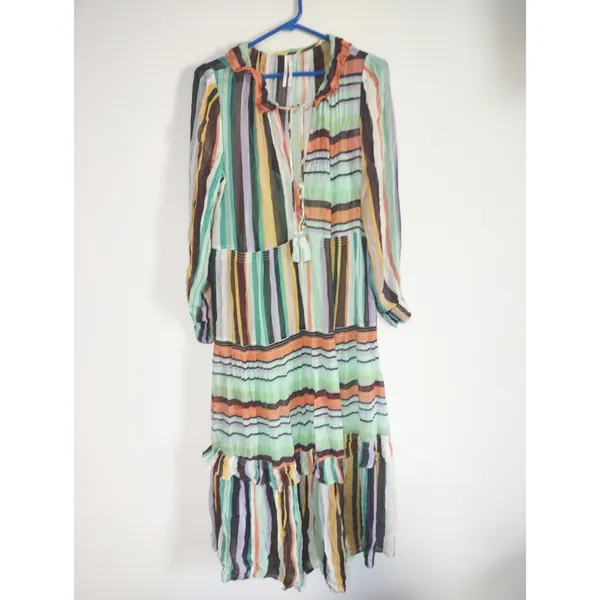 Anthropologie Marais Maxi Tiered Dress Printed Chiffon - Image 6