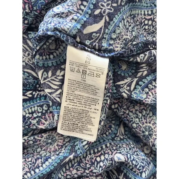 Old Navy Lace Up Paisley Shift Dress Womens Size XL Boho Floral Breezy Festival - Image 6