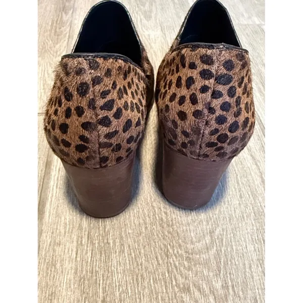 GB Giani Bini Leopard Print Calf Hair Shooties Brown Block Heel‎ Booties Size 8 - Image 5