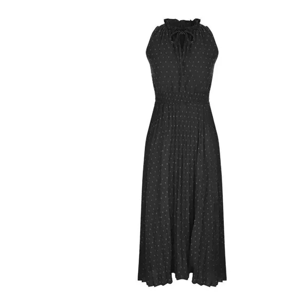 ✨Midi Casual Swiss Dot Ruffle Sleeveless Beach Sz Large Sun Dress✨ - Image 3